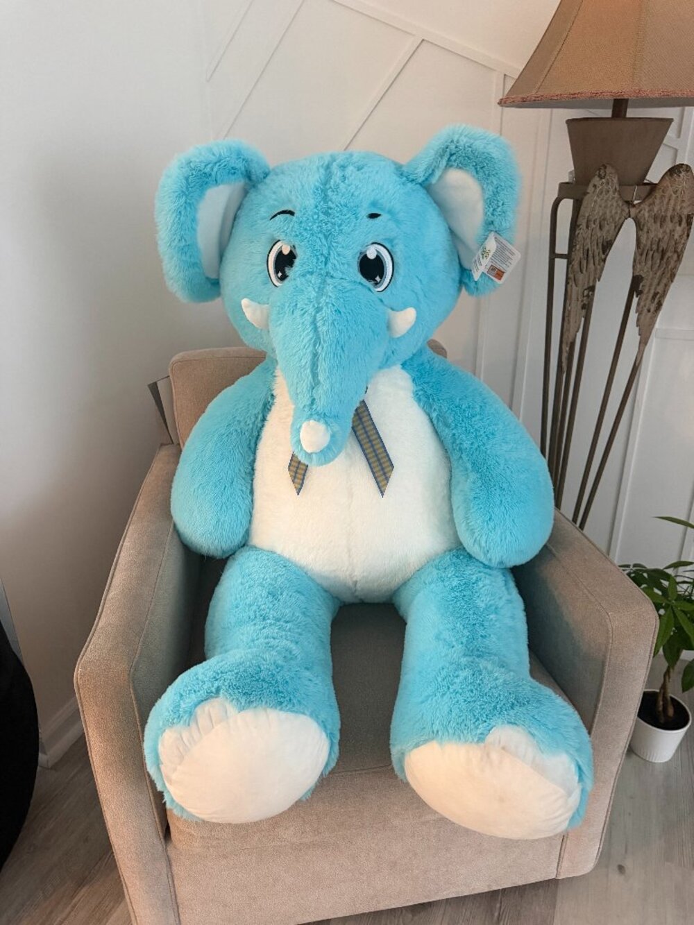 Jumbo blue elephant plush